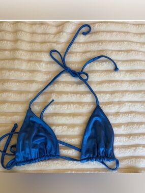 Frankie's Bikinis Blue Triangle Bikini Top